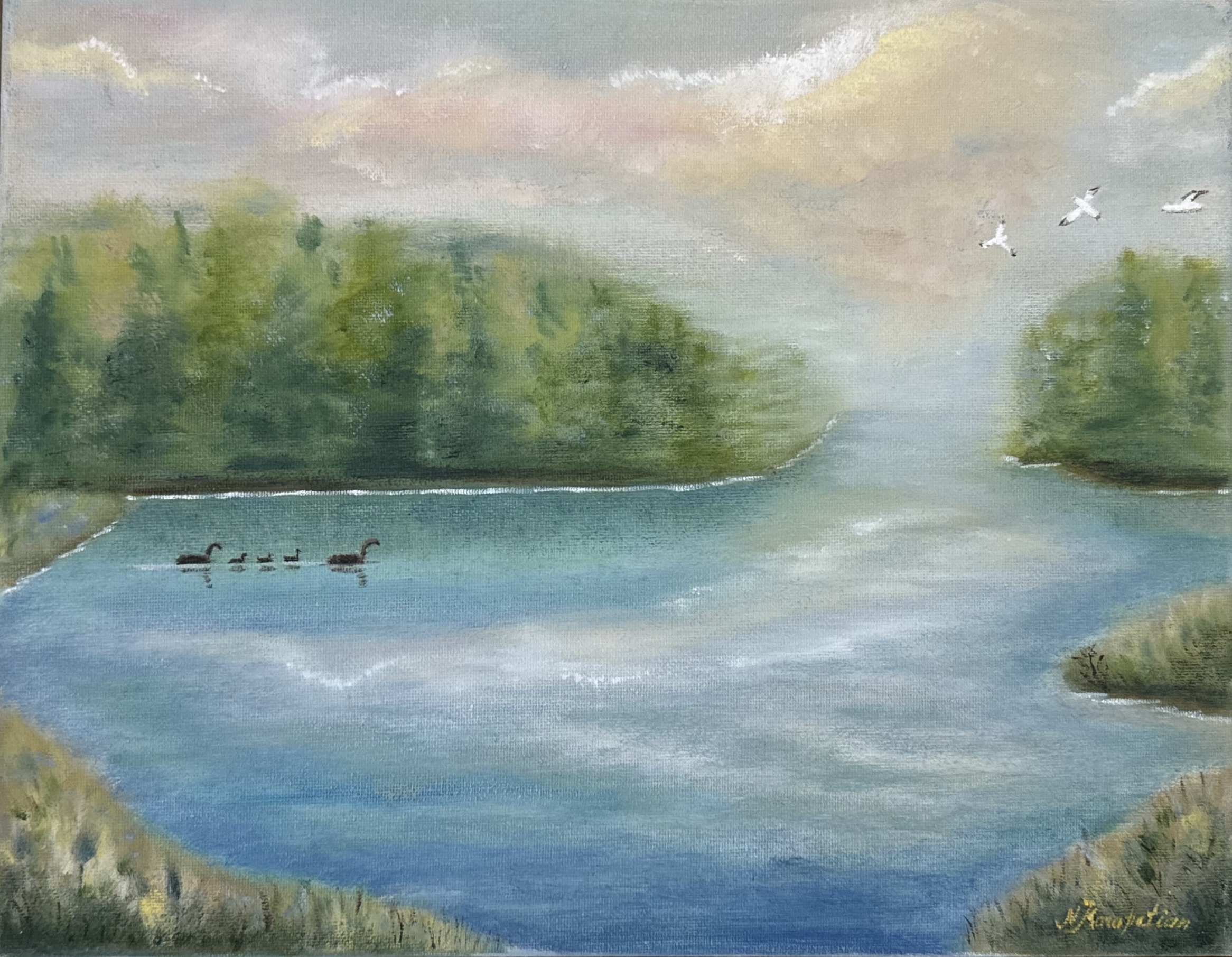Oil painting by Natasha Karapetian titled Le Matin Silencieux